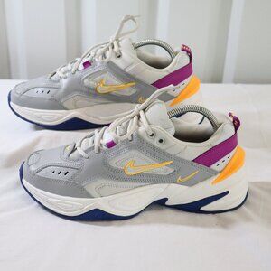 Nike Womens M2K Tekno Shoes Sneakers Size 9 AO3108-018 Gray Purple Orange Chunky
